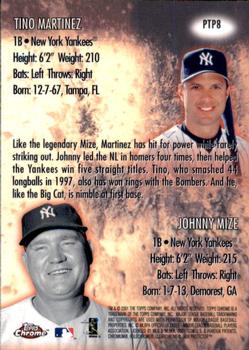 2001 Topps Chrome - Past to Present #PTP8 Johnny Mize / Tino Martinez  Back