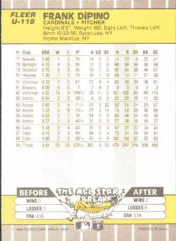 1989 Fleer Update #U-118 Frank DiPino Back