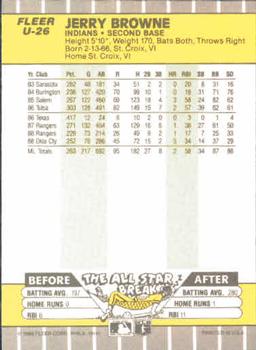 1989 Fleer Update #U-26 Jerry Browne Back