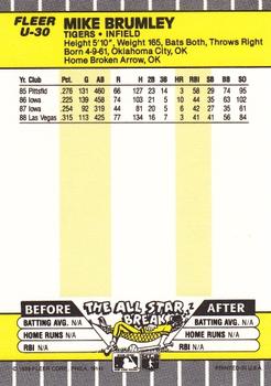 1989 Fleer Update #U-30 Mike Brumley Back