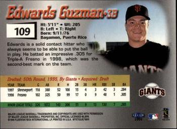 1999 Fleer Mystique #109 Edwards Guzman Back