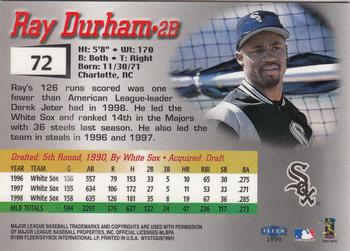 1999 Fleer Mystique #72 Ray Durham Back