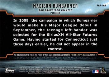 2016 Topps - SiriusXM All-Star Futures Game Commemorative Pins #FGP-MB Madison Bumgarner Back
