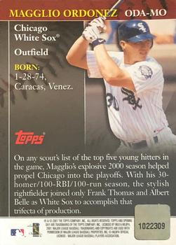 2001 Topps Opening Day - Autographs #ODA-MO Magglio Ordonez Back