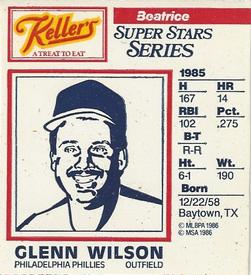 1986 Keller's Super Stars Series #NNO Glenn Wilson Front