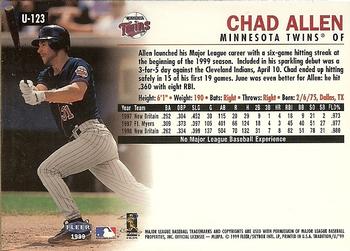 1999 Fleer Tradition Update #U-123 Chad Allen Back