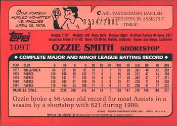 2001 Topps Traded & Rookies - Gold #T106 Ozzie Smith Back