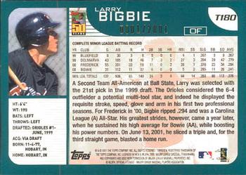 2001 Topps Traded & Rookies - Gold #T180 Larry Bigbie Back