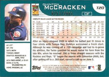 2001 Topps Traded & Rookies - Gold #T20 Quinton McCracken Back