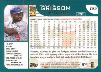 2001 Topps Traded & Rookies - Gold #T23 Marquis Grissom Back