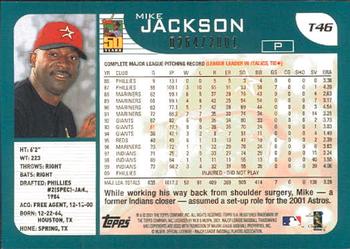 2001 Topps Traded & Rookies - Gold #T46 Mike Jackson Back