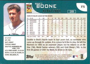 2001 Topps Traded & Rookies - Gold #T5 Bret Boone Back
