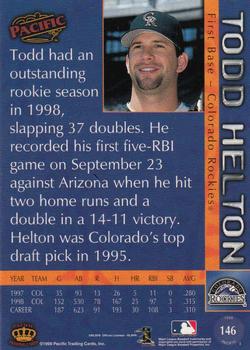 1999 Pacific #146 Todd Helton Back