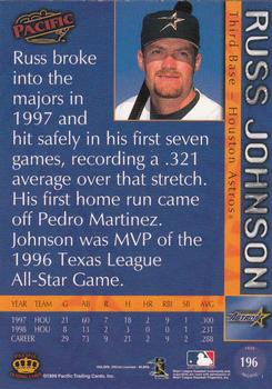 1999 Pacific #196 Russ Johnson Back