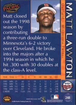 1999 Pacific #248 Matt Lawton Back