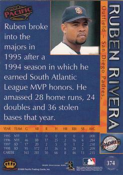 1999 Pacific #374 Ruben Rivera Back