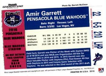 2016 Grandstand Pensacola Blue Wahoos #NNO Amir Garrett Back