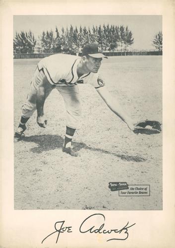 1953-57 Spic and Span Milwaukee Braves Photos 7x10 #NNO Joe Adcock Front