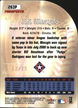 2001 Ultra - Platinum Medallion #263P B.J. Waszgis Back