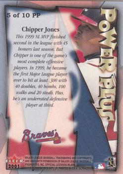 2001 Ultra - Power Plus #5PP Chipper Jones  Back