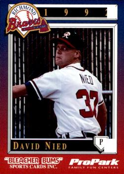 1992 Bleacher Bums Richmond Braves #22 David Nied Front