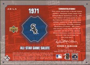 2001 Upper Deck - 1971 All-Star Game Salute #AS-LA Luis Aparicio Back