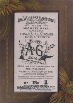 2016 Topps Allen & Ginter - Framed Mini Baseball Autographs #AGA-MRE Michael Reed Back