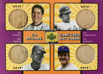 2001 Upper Deck Decade 1970's - Game-Used Bat Combos #C-NYM Tom Seaver / Bud Harrelson / Ron Hunt / Tug McGraw Front