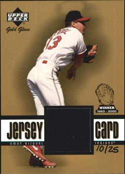 2001 Upper Deck Gold Glove - Game Jersey Gold #GG-OV Omar Vizquel  Front