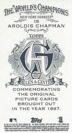 2016 Topps Allen & Ginter - Mini A & G Back #128 Aroldis Chapman Back