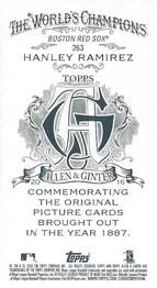 2016 Topps Allen & Ginter - Mini A & G Back #263 Hanley Ramirez Back