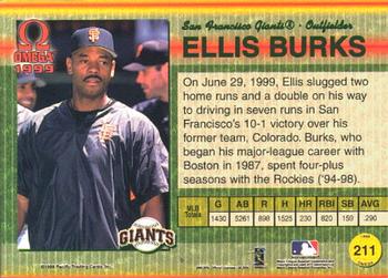 1999 Pacific Omega #211 Ellis Burks Back