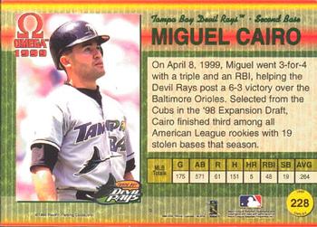 1999 Pacific Omega #228 Miguel Cairo Back