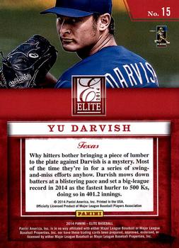 2014 Donruss - Elite Series #15 Yu Darvish Back