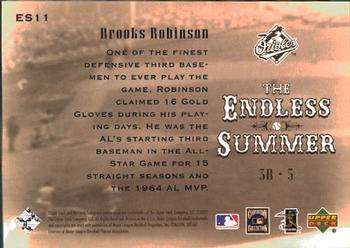 2001 Upper Deck Hall of Famers - Endless Summer #ES11 Brooks Robinson  Back