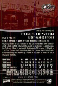 2016 Choice Sacramento River Cats #12 Chris Heston Back