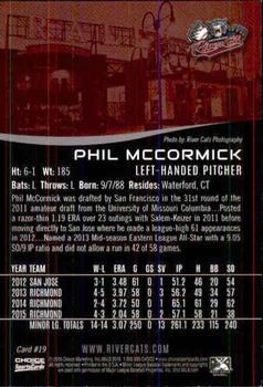 2016 Choice Sacramento River Cats #19 Phil McCormick Back