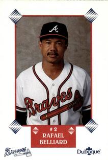 1991 Dubuque Atlanta Braves Perforated #NNO Rafael Belliard Front