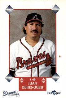 1991 Dubuque Atlanta Braves Perforated #NNO Juan Berenguer Front