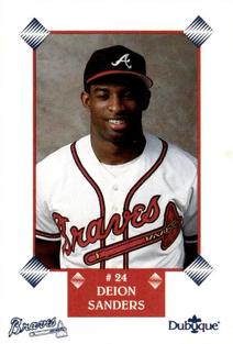 1991 Dubuque Atlanta Braves Perforated #NNO Deion Sanders Front