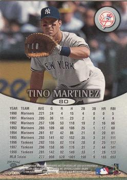 1999 SkyBox Molten Metal #80 Tino Martinez Back