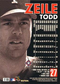 1999 SkyBox Premium #118 Todd Zeile Back