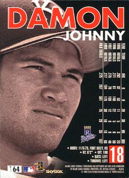 1999 SkyBox Premium #164 Johnny Damon Back