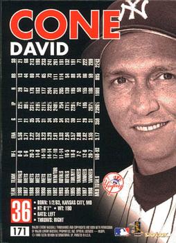 1999 SkyBox Premium #171 David Cone Back