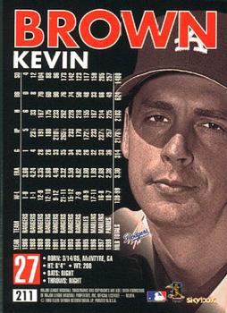 1999 SkyBox Premium #211 Kevin Brown Back