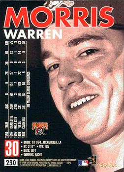 1999 SkyBox Premium #230 Warren Morris Back