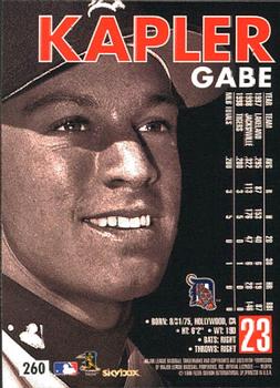 1999 SkyBox Premium #260 Gabe Kapler Back