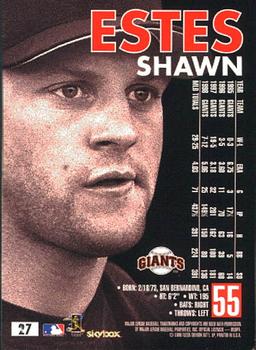 1999 SkyBox Premium #27 Shawn Estes Back