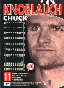 1999 SkyBox Premium #32 Chuck Knoblauch Back