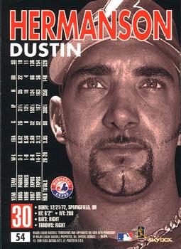 1999 SkyBox Premium #54 Dustin Hermanson Back